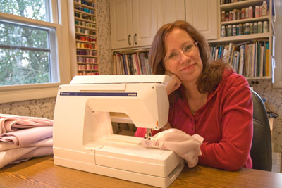 Maggie at the Sewing machine